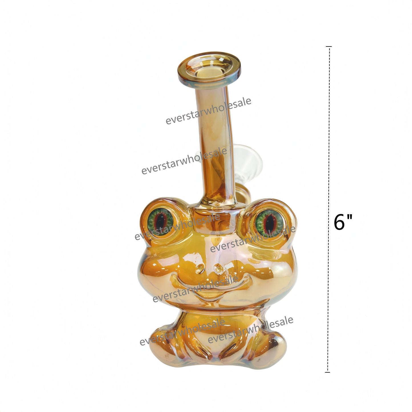 6 Inch Tall Electroplated Frog Glass Water Pipe-Random Color Comes