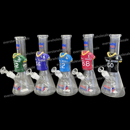10 Inch Football Jersey Clear Glass Beaker Water Pipe-Random Color Comes
