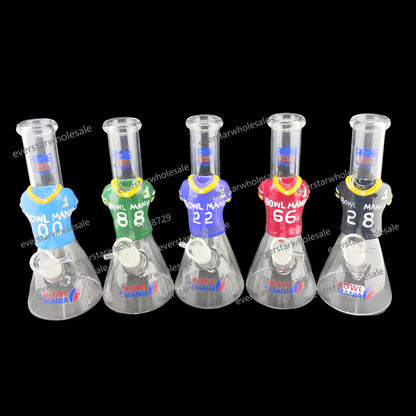 10 Inch Football Jersey Clear Glass Beaker Water Pipe-Random Color Comes