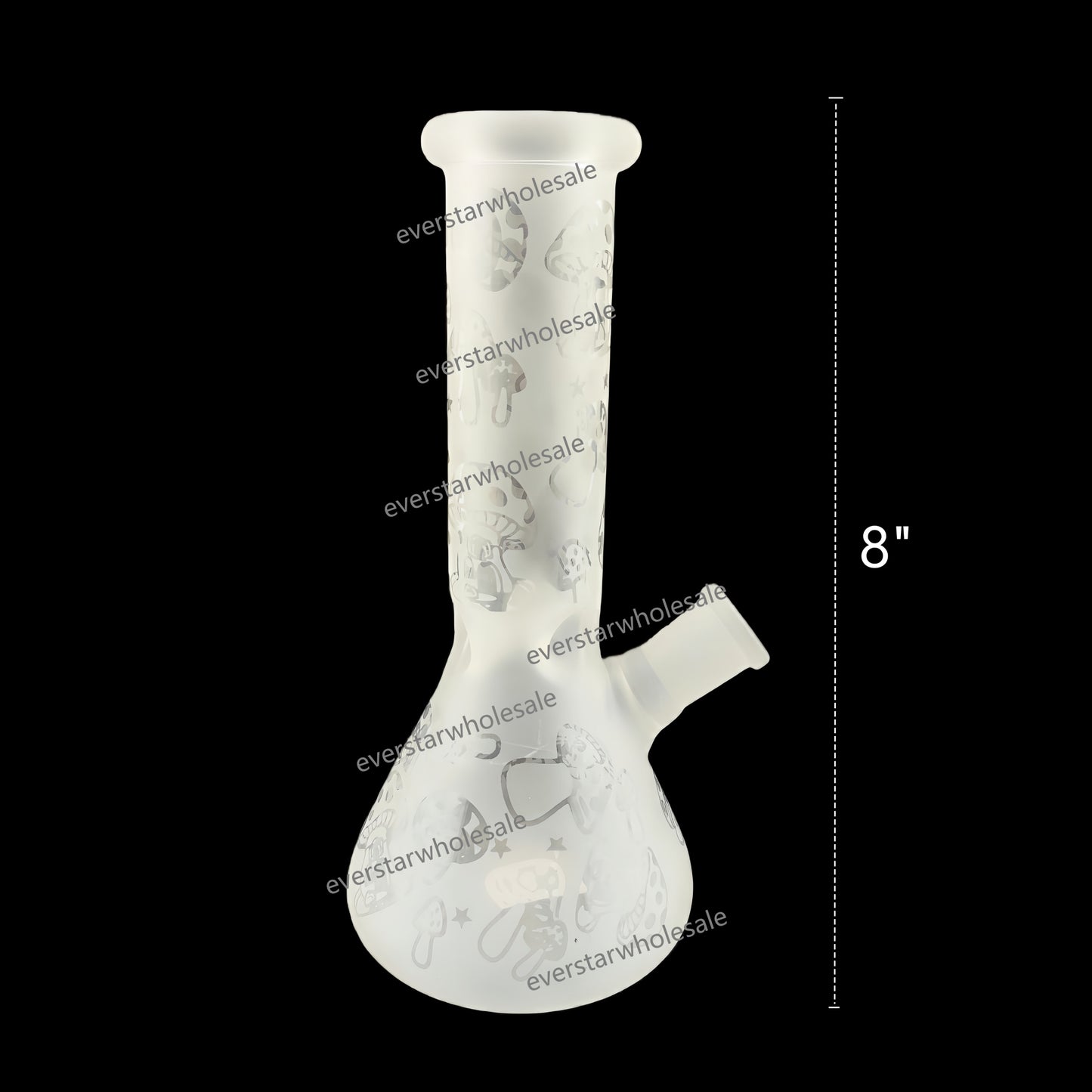 8 Inch Tall Sandblast Glass Beaker Water Pipe