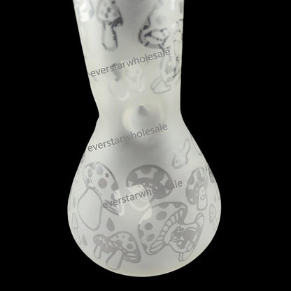 8 Inch Tall Sandblast Glass Beaker Water Pipe