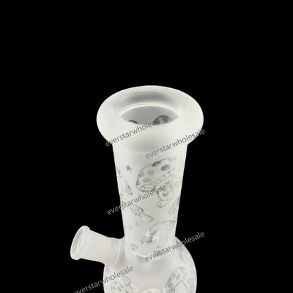 8 Inch Tall Sandblast Glass Beaker Water Pipe