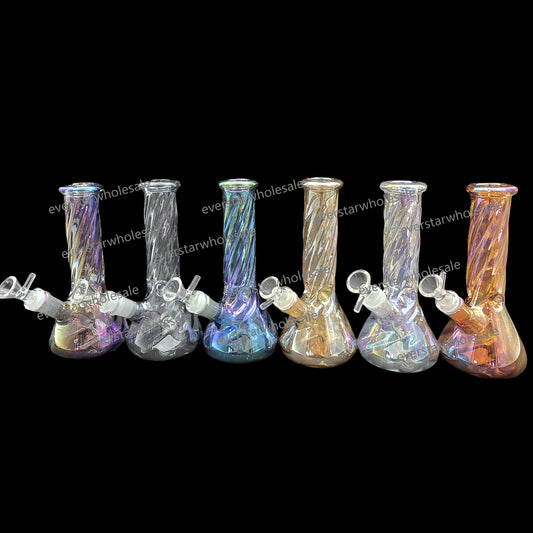 5.7 Inch Tall Colored Apple Design Cartoon Human Glass Cup Water Pipe