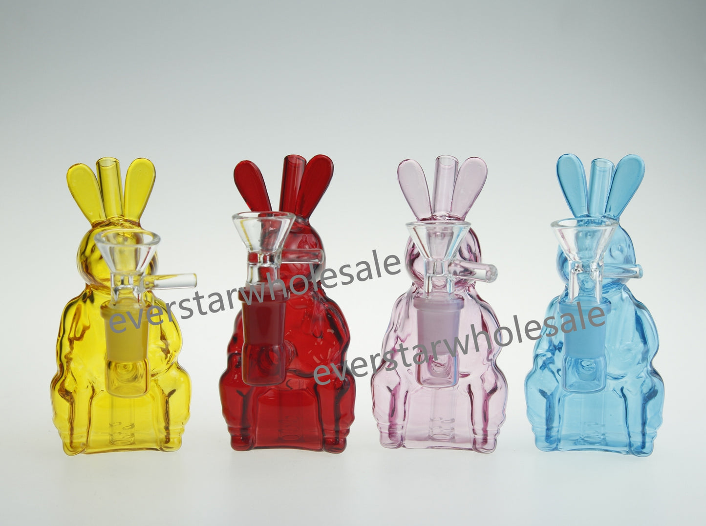 5 Inch Tall Colored Rabbit Cute Bunny Small Glass Water Pipe