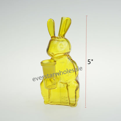 5 Inch Tall Colored Rabbit Cute Bunny Small Glass Water Pipe
