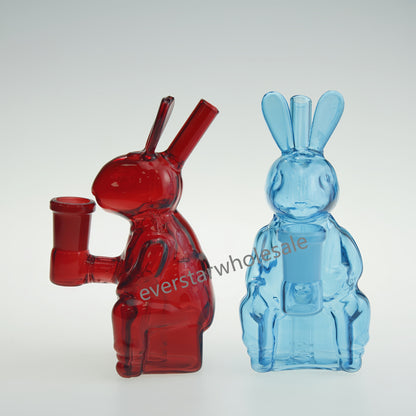 5 Inch Tall Colored Rabbit Cute Bunny Small Glass Water Pipe