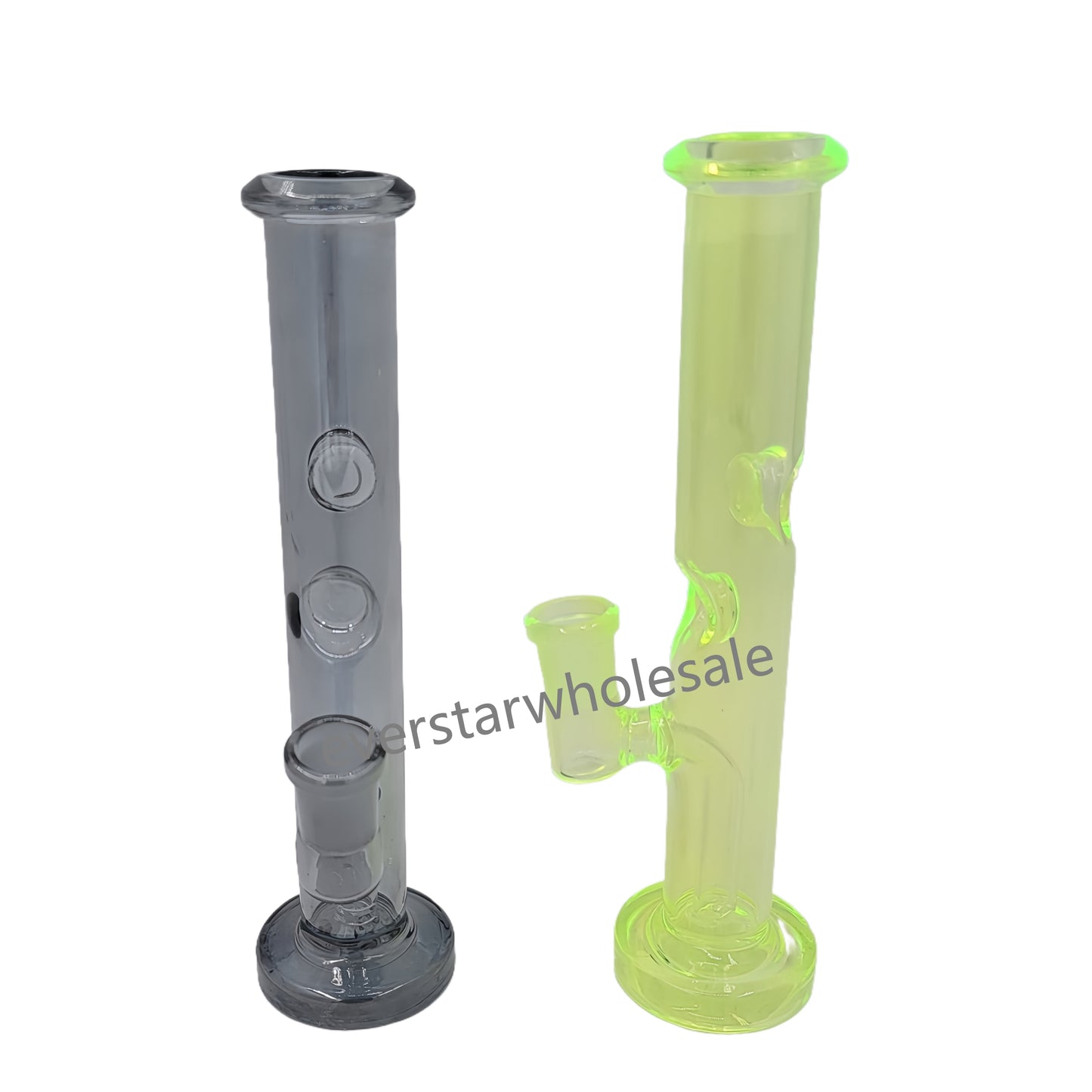 7 Inch Colored Straight Bong Thin Tube Glass Water Pipe with Ice Catcher