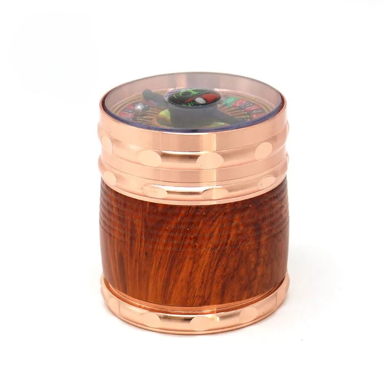 Russian Swivel Game Cover Wooden Color Herb Grinder 4 Layers