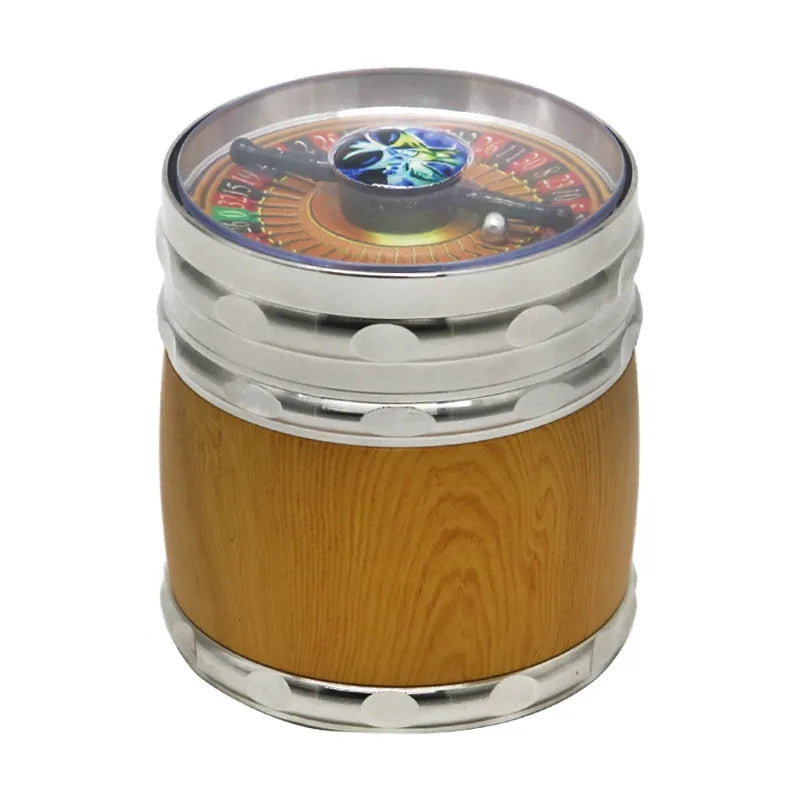 Russian Swivel Game Cover Wooden Color Herb Grinder 4 Layers