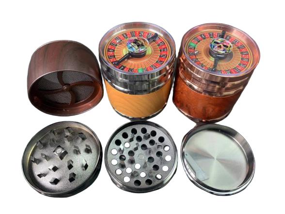 Russian Swivel Game Cover Wooden Color Herb Grinder 4 Layers