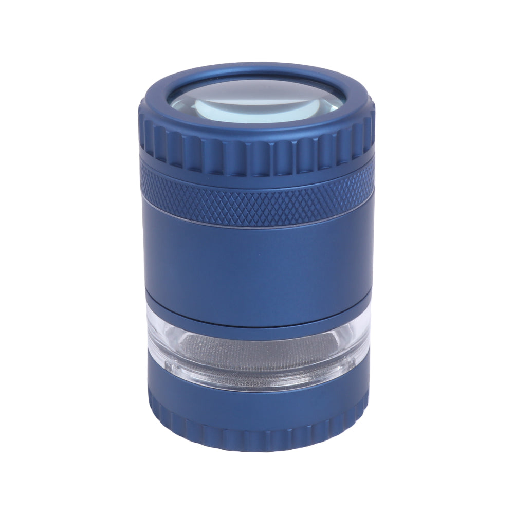 5 Layer Aluminum Alloy Smoke Grinder with Magnifying Glass Manual Herb Grinder