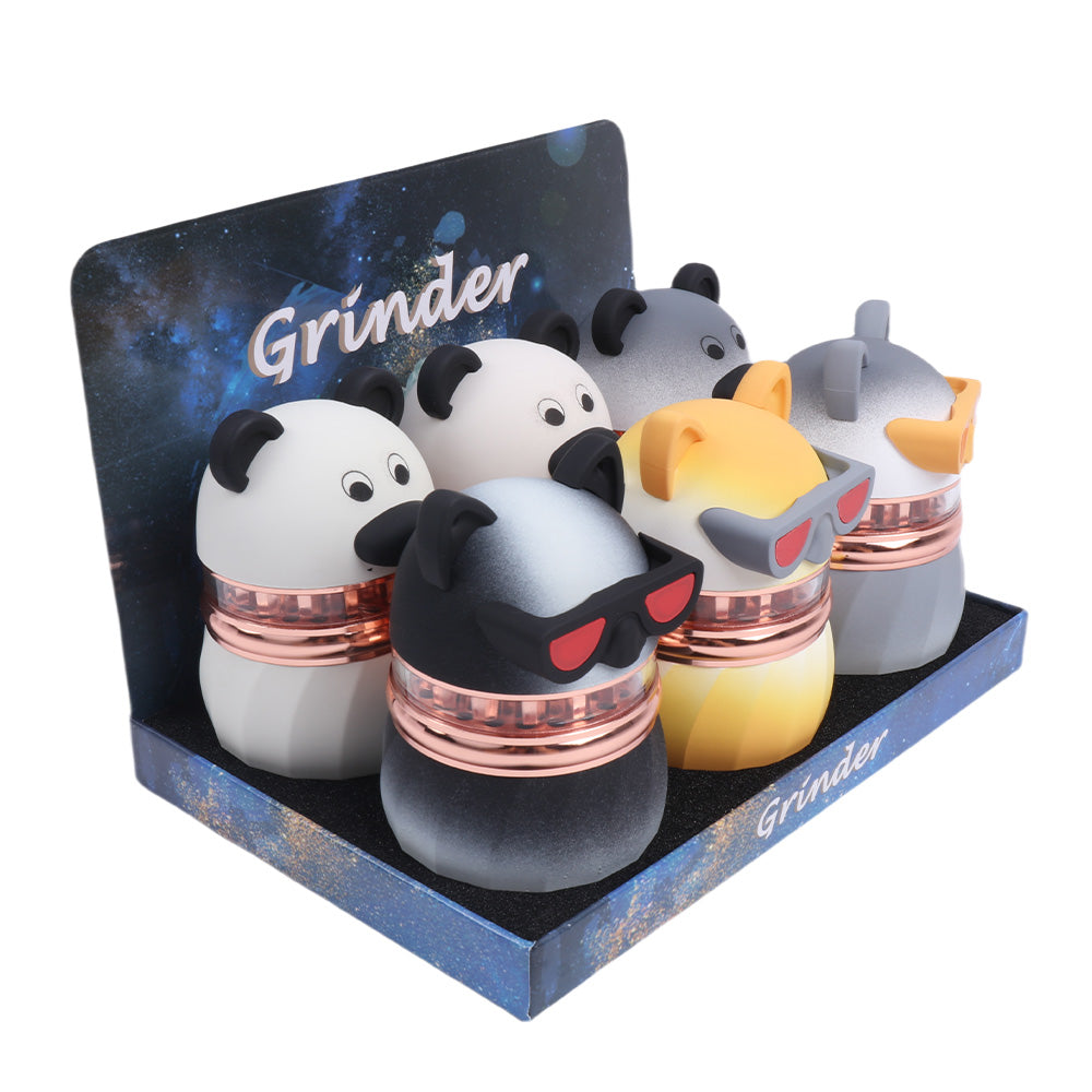 Zinc Alloy Herb Grinder Red Eye Dog Cute Bear Design