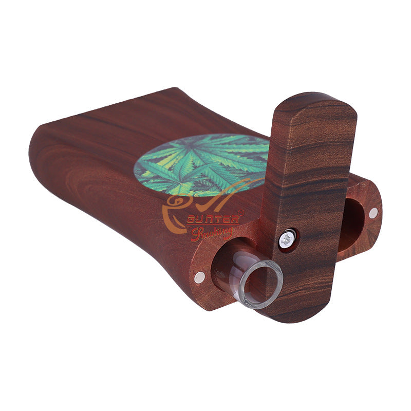 Wood Dugout with One Glass Pipe