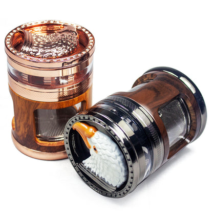 Smoke Grinder 4-layer Eagle Cover Large Window Smoke Grinder