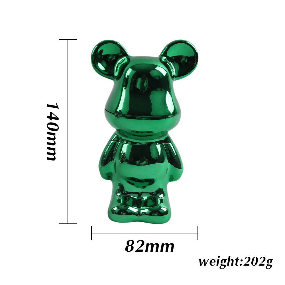 Electroplated Bear Grinder Multi Colors-6pcs/Display Box
