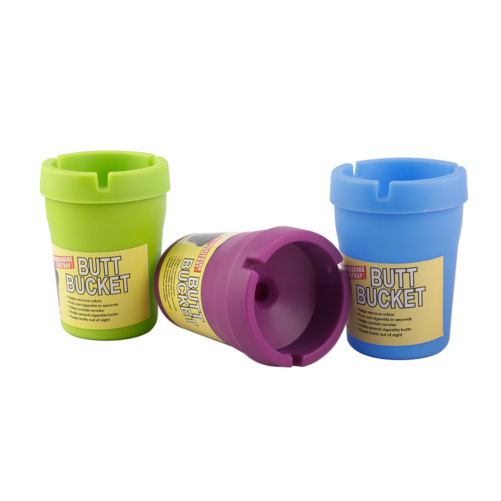Cigarette Ash Tray for Car Windproof Plastic Butt Bucket Ashtray with Lid