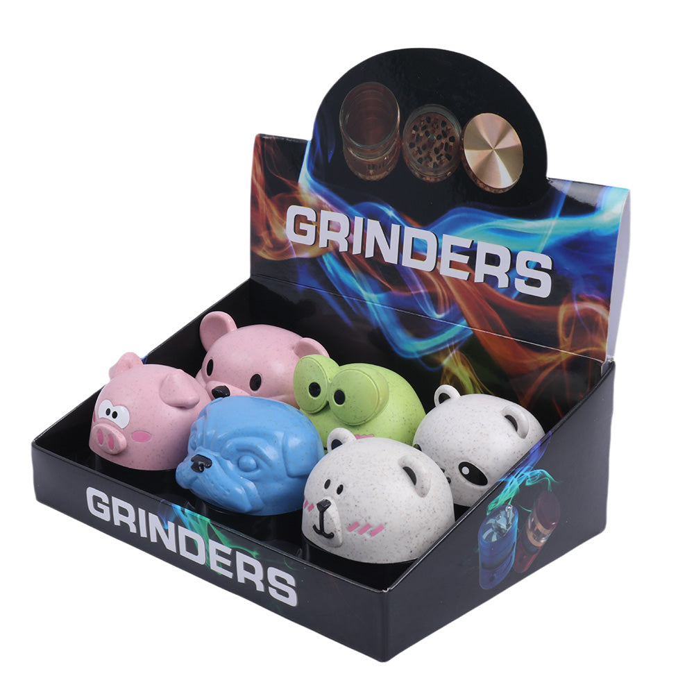Adorable Animal Head Herb Grinder 3 Layers