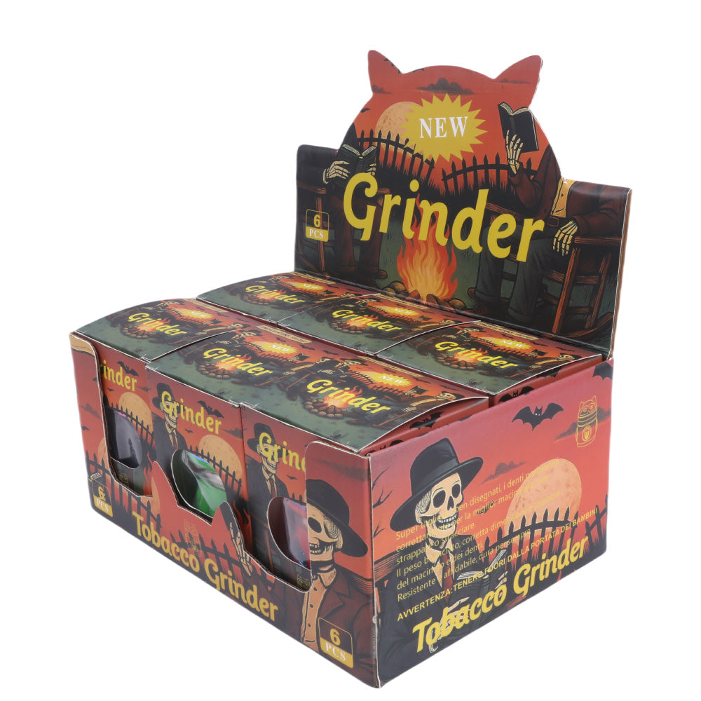 Evil Pumpkin Face Metal Herb Grinder Mushroom Shape 4 Layers