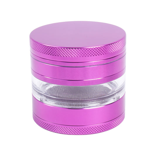 4 Layers Herb Grinder with Window Curved Dot Cover