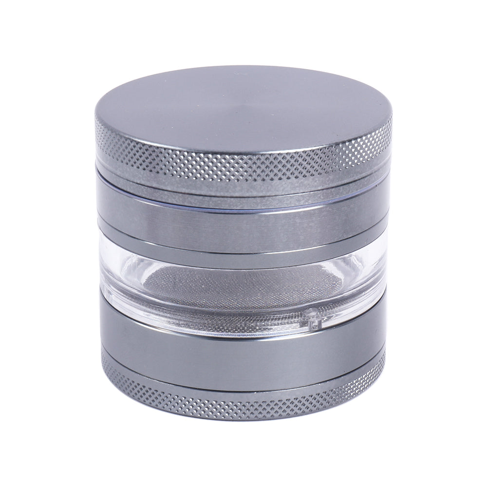 4 Layers Herb Grinder with Window Curved Dot Cover