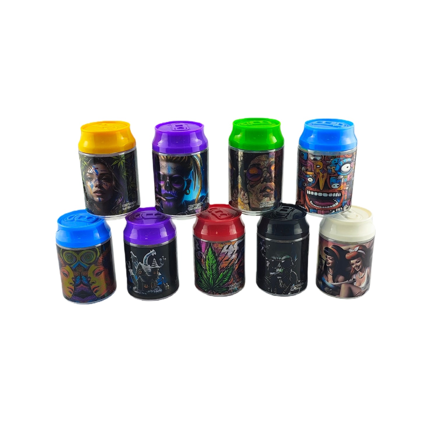 Plastic Can Stash Jar-12pcs/opp bag