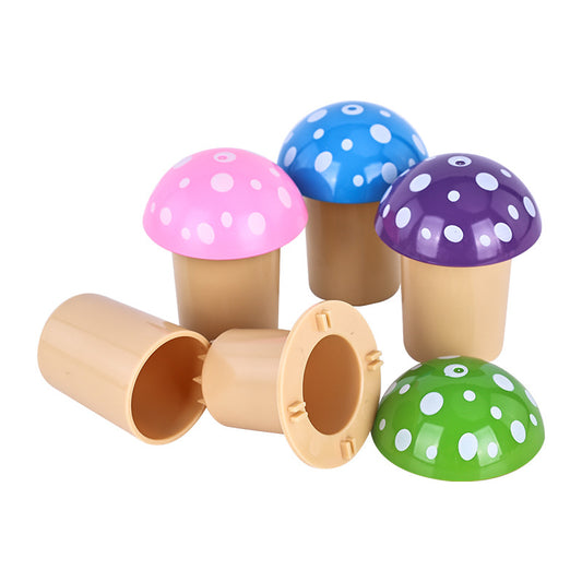 Colorful Mushroom Herb Grinder Plastic Cigarette Grinder-3 Parts