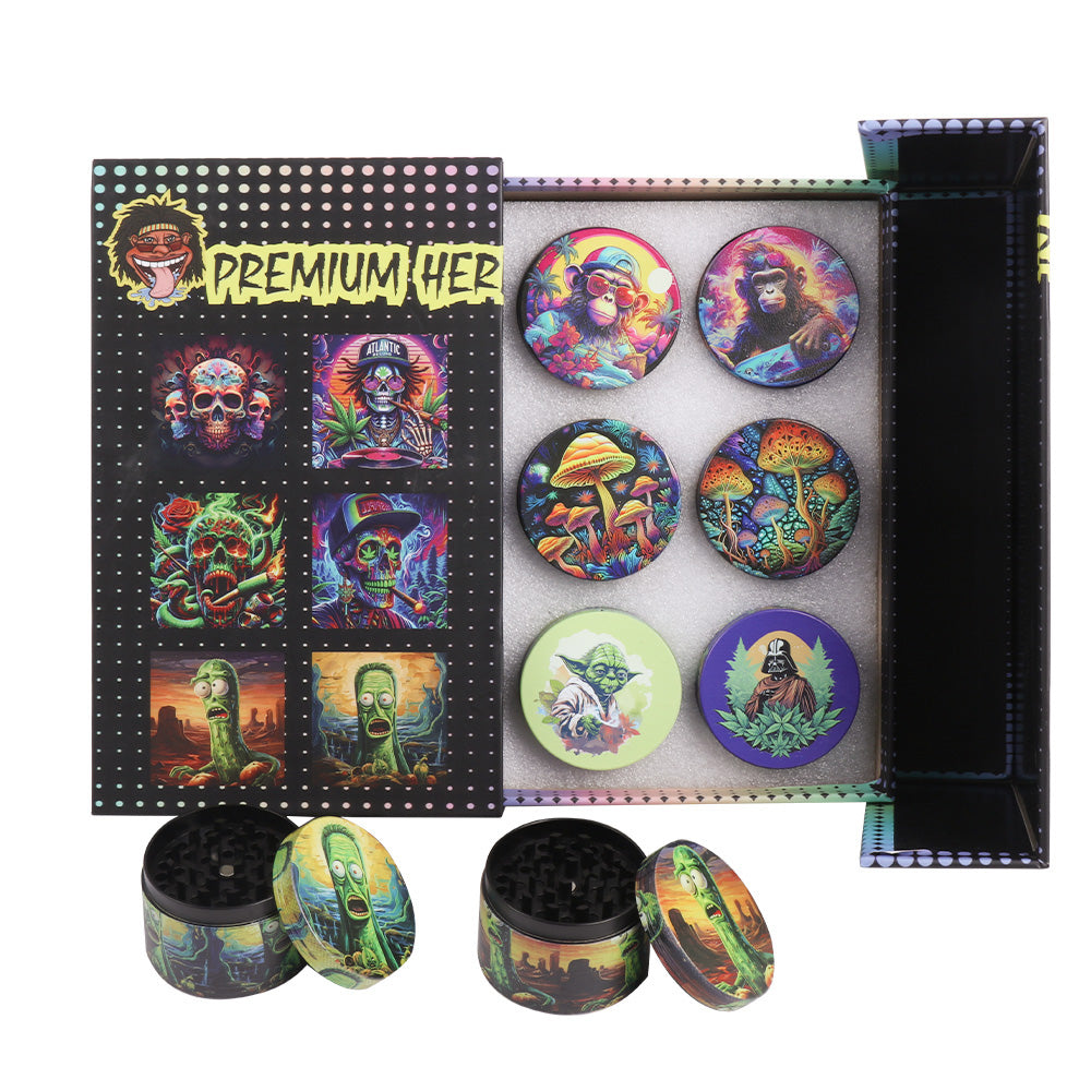 Gift Set Zinc Alloy Herb Grinder Metal Tobacco Grinder-4 Layers 12 PCS PACK