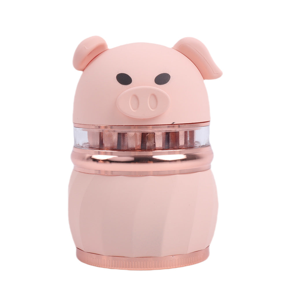 Colorful Rhinoceros and Piggy Smoking Herb Grinder-4 Layes