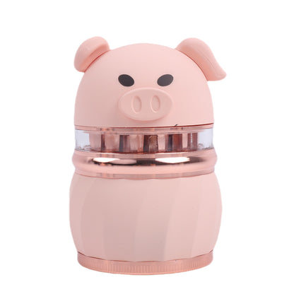 Colorful Rhinoceros and Piggy Smoking Herb Grinder-4 Layes