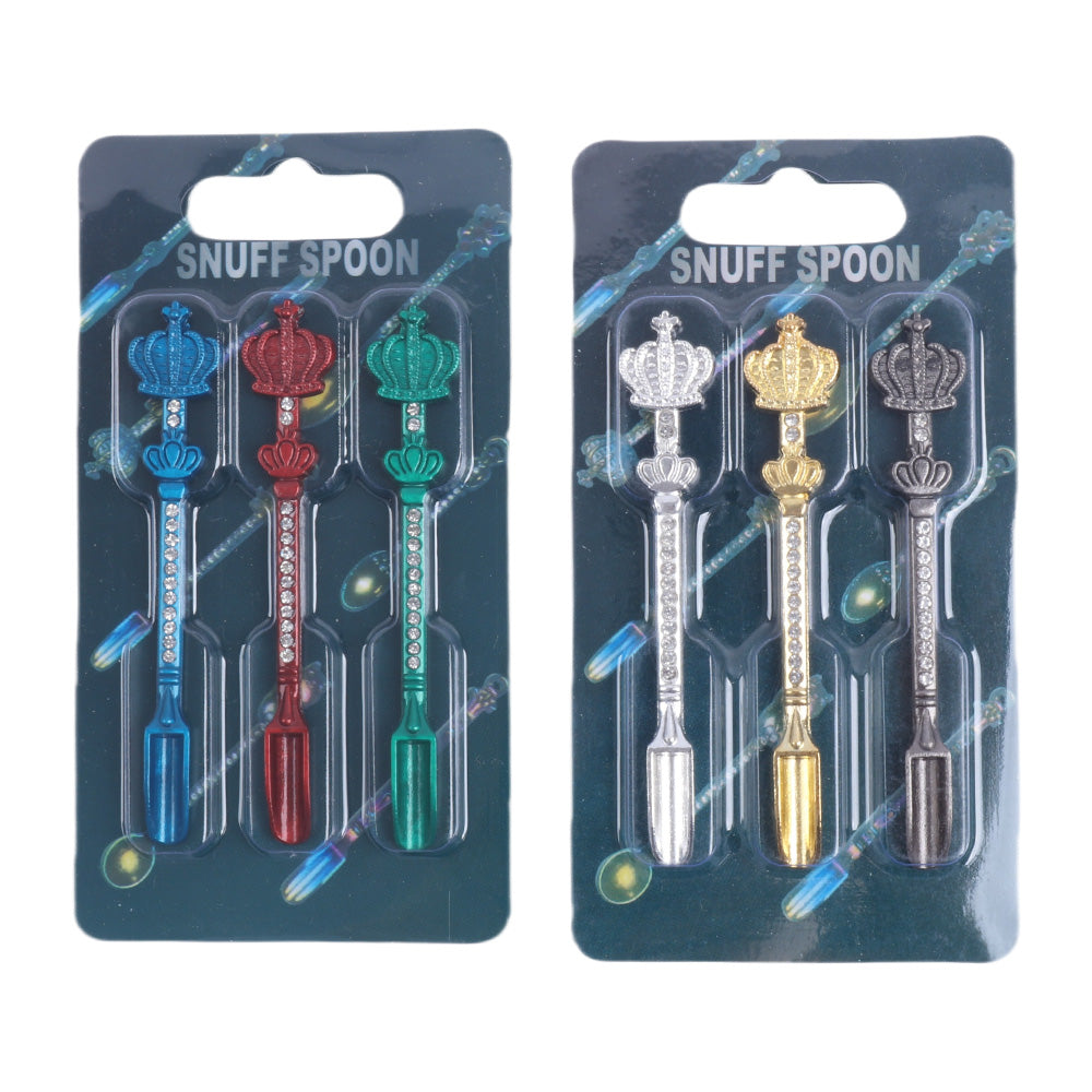 Crown Diamond Smoking Metal Dabbing Spoon