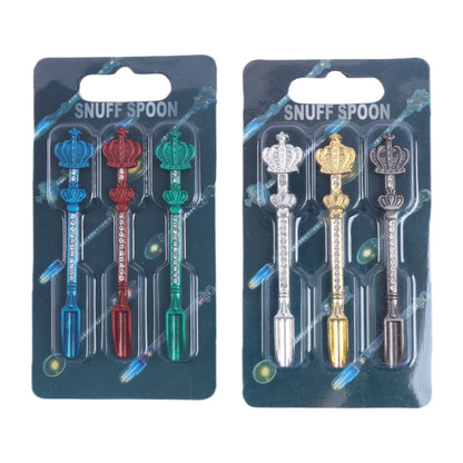 Crown Diamond Smoking Metal Dabbing Spoon