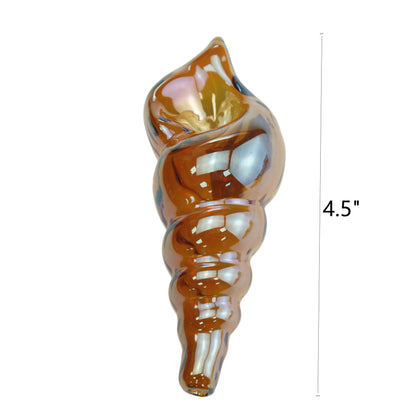 4.5" Electroplated Seashell Glass Hand Pipe-Random Color-Pack of 2