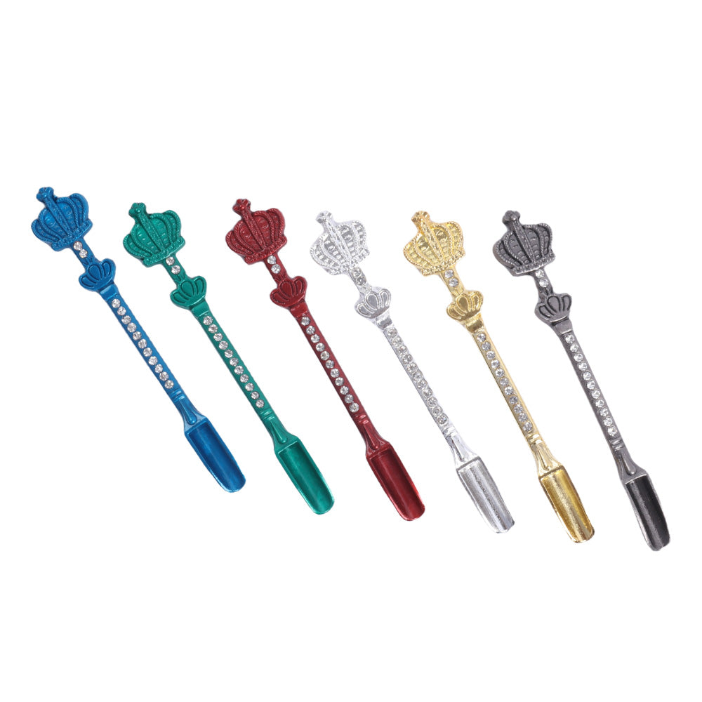 Crown Diamond Smoking Metal Dabbing Spoon