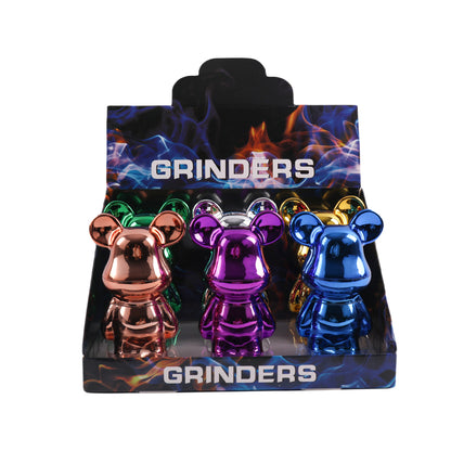 Electroplated Bear Grinder Multi Colors-6pcs/Display Box