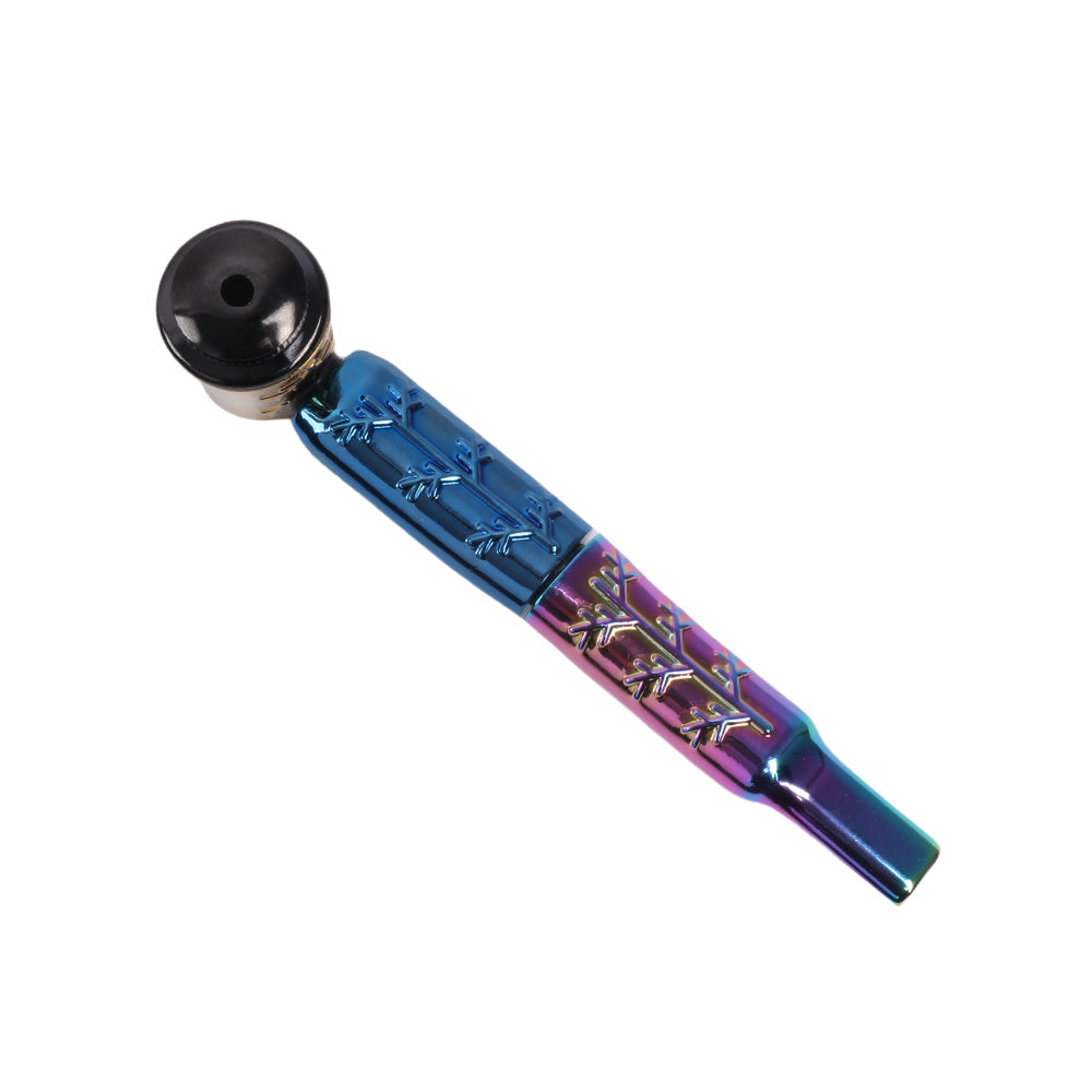 Multi Colors Metal Hand Pipes with Curved Bamboo Leaves-10pcs/Box