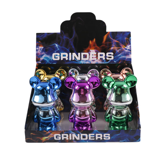 Double Color Electroplated Bear Grinder-6pcs/Display Box