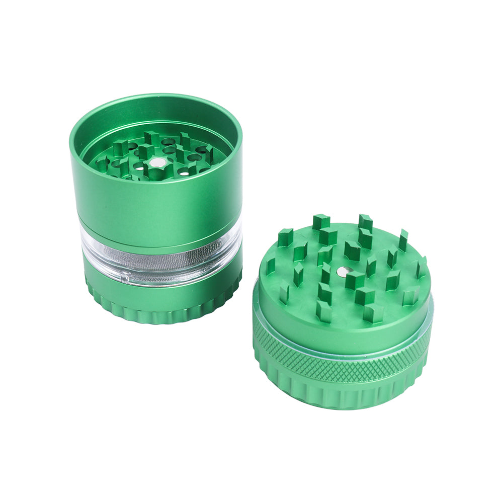 5 Layer Aluminum Alloy Smoke Grinder with Magnifying Glass Manual Herb Grinder