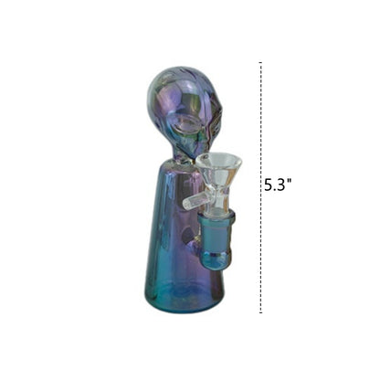 1pc 5.3"Iridescent Alien Glass Water Pipe