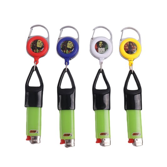 Lighter Leash Retractable Lighter Clip Keychain Assorted Colors
