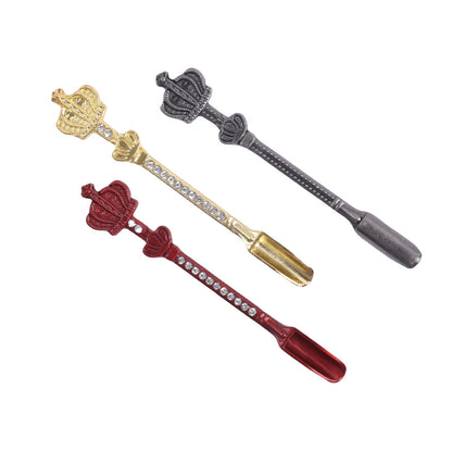 Crown Diamond Smoking Metal Dabbing Spoon