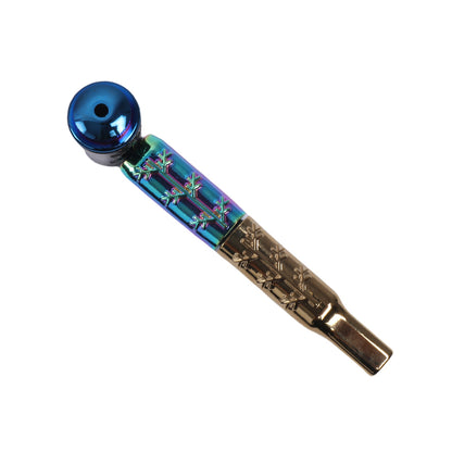 Multi Colors Metal Hand Pipes with Curved Bamboo Leaves-10pcs/Box