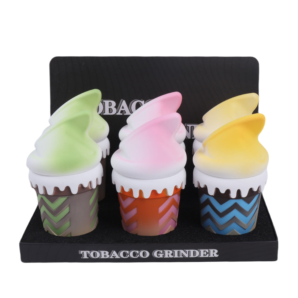 Ice Cream Shape Zinc Alloy Cigarette Grinder Smoking Crusher Herb Grinder