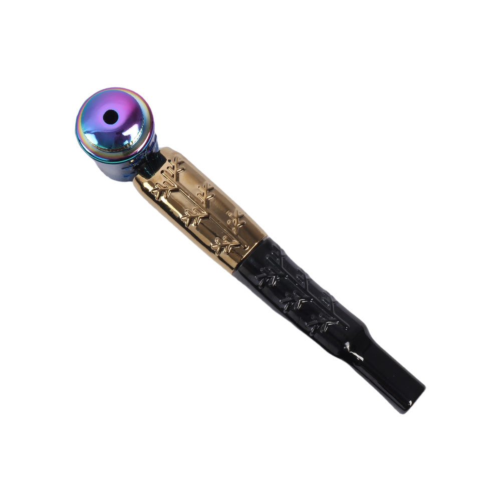 Multi Colors Metal Hand Pipes with Curved Bamboo Leaves-10pcs/Box