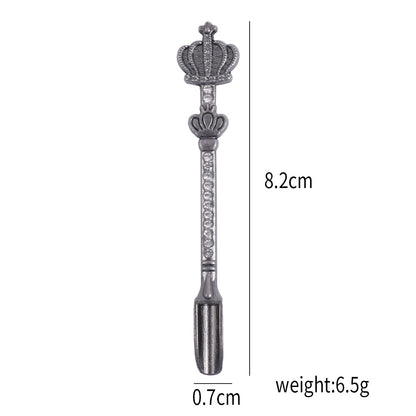 Crown Diamond Smoking Metal Dabbing Spoon