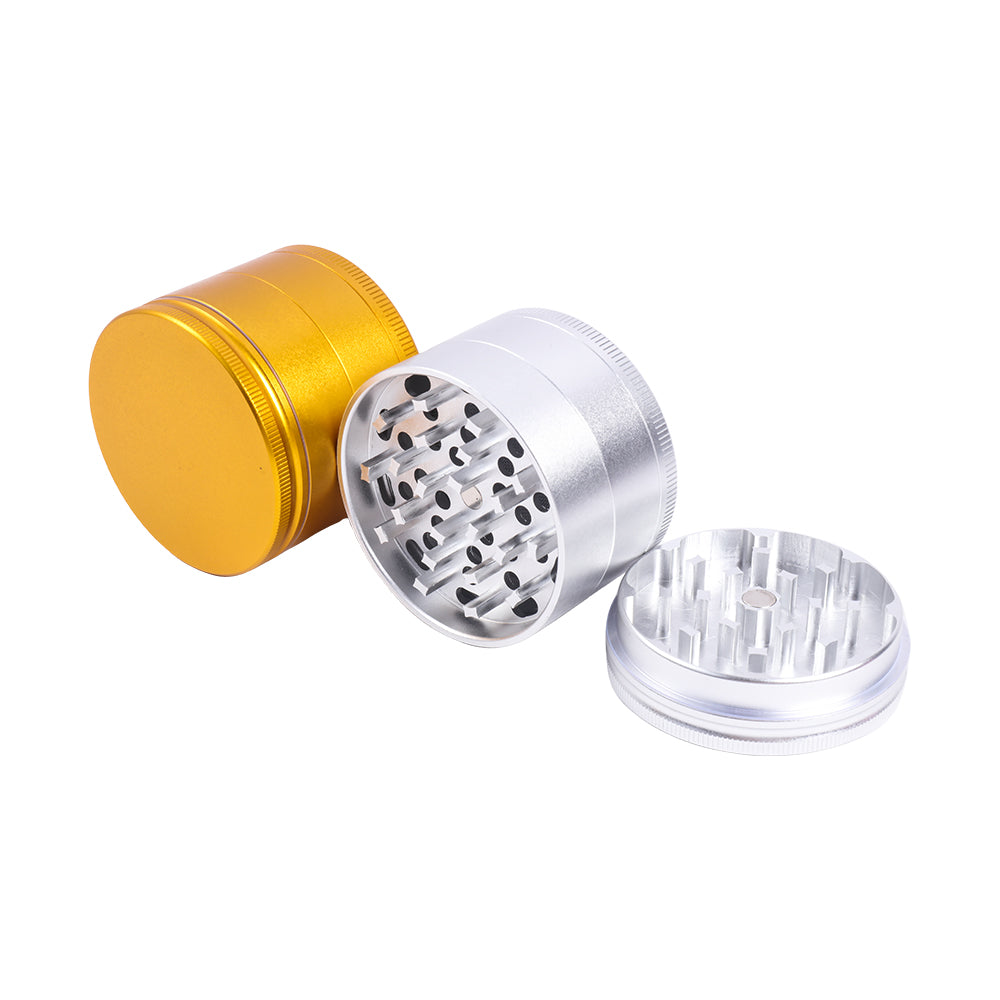 Aluminum Alloy Herb Grinder 4 Layers Curved Striping Lid