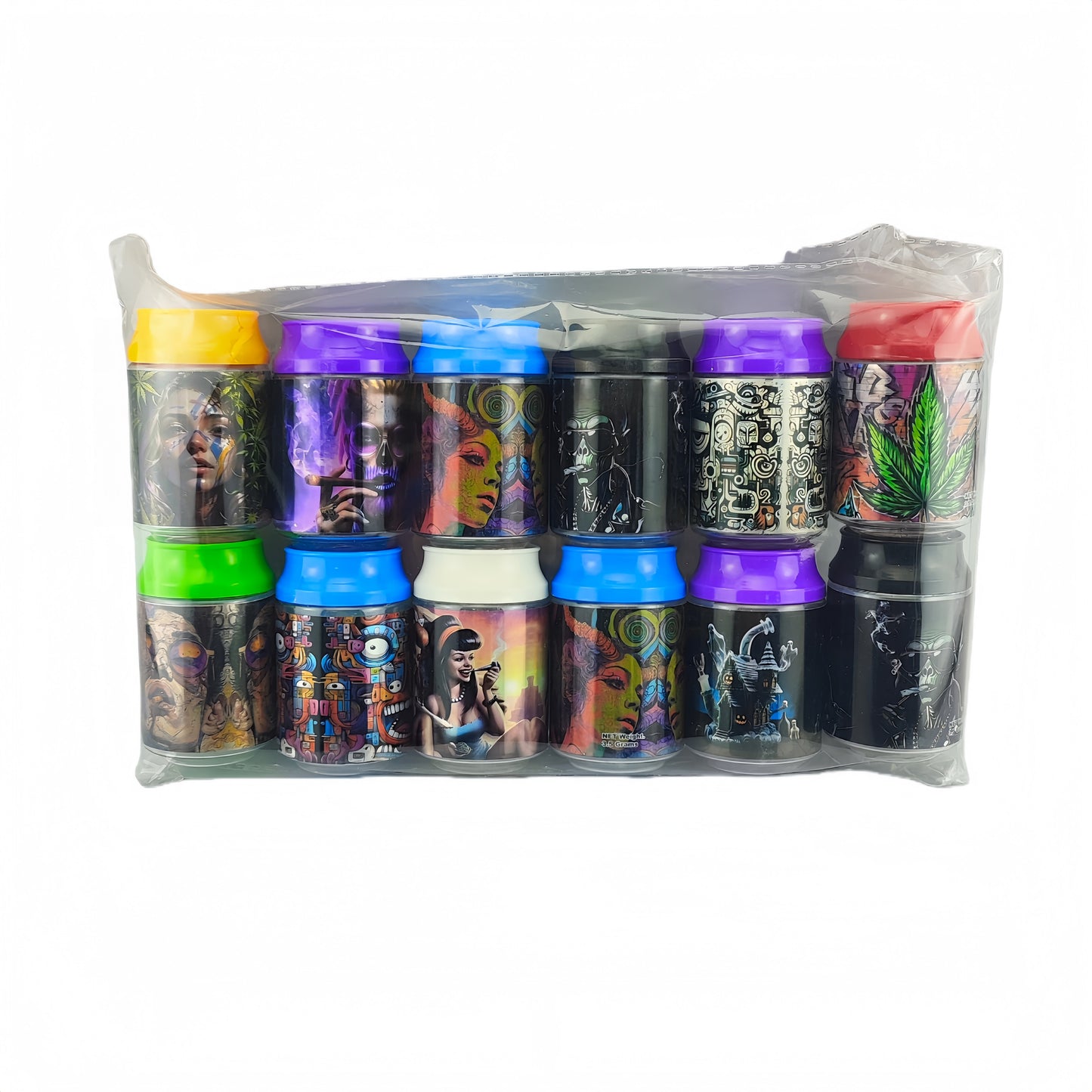 Plastic Can Stash Jar-12pcs/opp bag