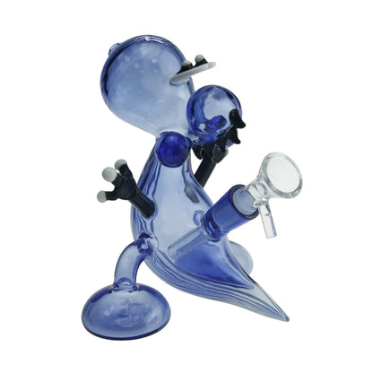 6" Blue Baby  Dinosaur Glass Water Pipe Bong