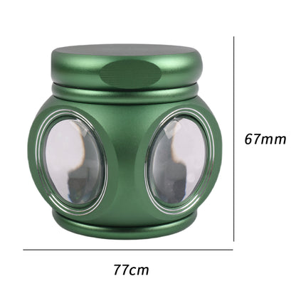 Aluminum Alloy Herb Grinder with Window Drum Shape