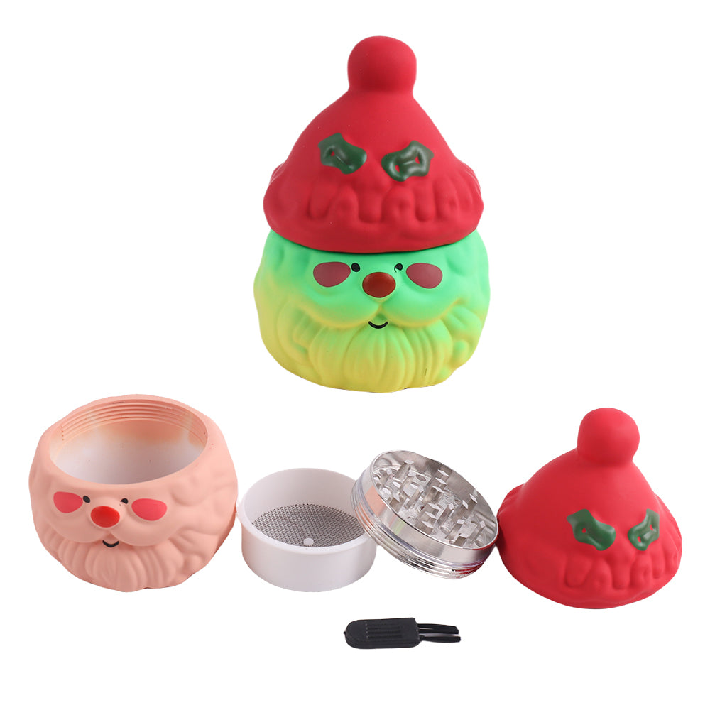 Santa Claus Tobacco Herb Grinder 4 Layers Zinc Alloy-Assorted Colors
