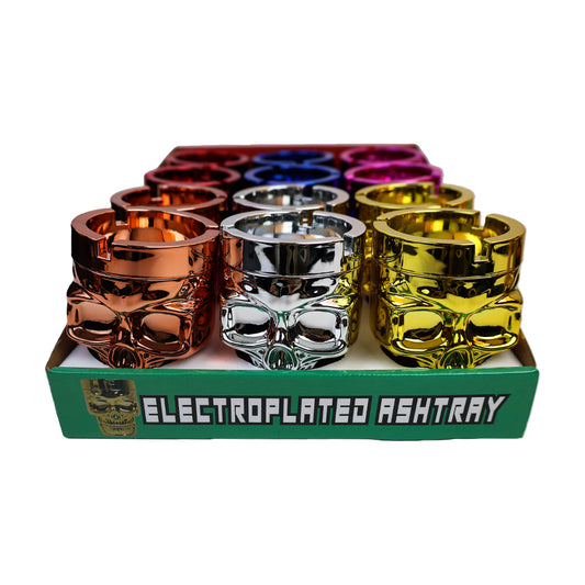 Electroplated Plastic Skull Ashtray-12PCS/Display Box